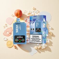 Perzik IJs_Blauwe Bes IJs Razz Bar Disposable 40000 Puffs Type-C Poort Schermdisplay
